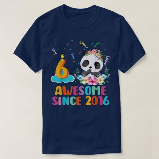 6 Jahre alt Panda Einhorn Phantastisch seit 2016 6 T-Shirt (Design vorne)