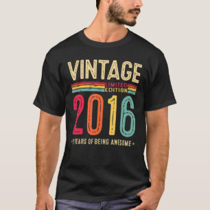 6 Jahre alt Vintag 2016 T-Shirts 6. Geburtstag Jun