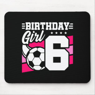 6 Jahre alte Fußballparty zum 6. Geburtstag Mädche Mousepad