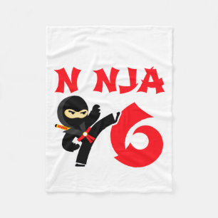 6 Jahre alte Karate-Ninja-Party-Kinder 6. Geburtst Fleecedecke