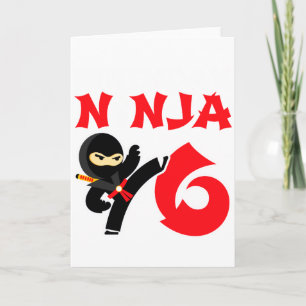 6 Jahre alte Karate-Ninja-Party Kinder 6. Geburtst Karte