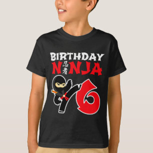 6 Jahre alte Karate-Ninja-Party-Kinder 6. Geburtst T-Shirt