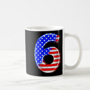 6 Jahre alte Kinder Amerika USA-Flagge 6. Geburtst Kaffeetasse