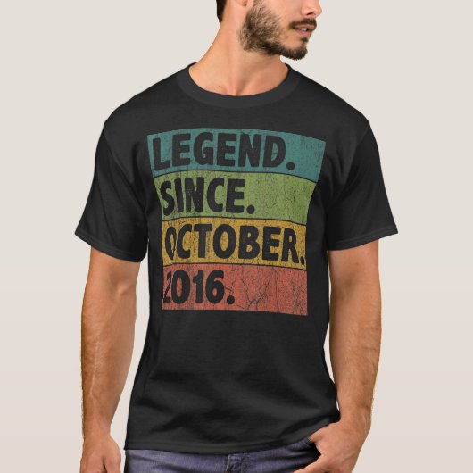 6 Jahre alte Legende Seit Oktober 2016 6. Geburtst T-Shirt (Vorderseite)