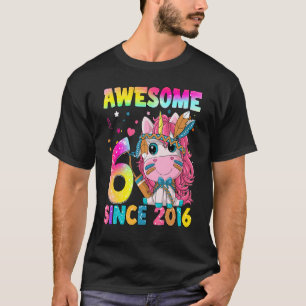 6 Jahre Alte Mädchen Teens Niedlich Einhorn Boho 6 T-Shirt