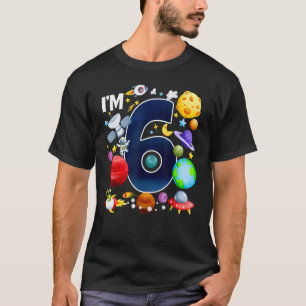 6 Jahre Alte Planeten Astronaut Geburtstagsraum 6. T-Shirt