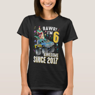 6 Jahre alter Dinosaurier Geburtstag 6. T Rex Dino T-Shirt