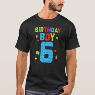 6 Jahre alter Geburtstagskind blockt Gebäude Jungs T-Shirt
