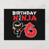 6 Jahre alter Karate Ninja Party Kinder 6. Geburts Postkarte (Vorderseite)