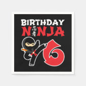 6 Jahre alter Karate Ninja Party Kinder 6. Geburts Serviette (Vorderseite)