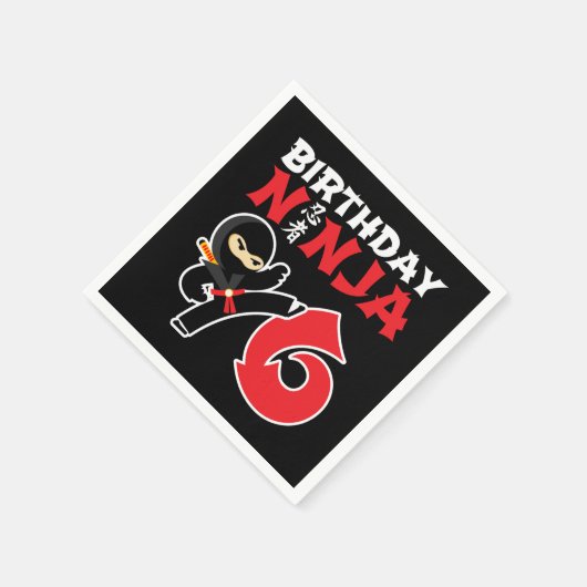 6 Jahre alter Karate Ninja Party Kinder 6. Geburts Serviette (Ecke)