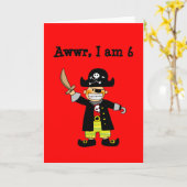 6 Jahre alter Piratenjunge Karte (Gelbe Blume)