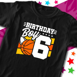6 Jahre altes Basketball Party Thema 6. Geburtstag T-Shirt