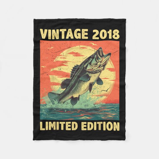 6 Jahre altes Geschenk 2018 Fischfang Fisch 6th B Fleecedecke (Vorderseite)