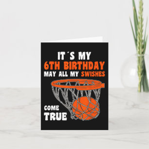 6 Jahre Altes Glück 6. Geburtstag Basketball 6. Ge Karte