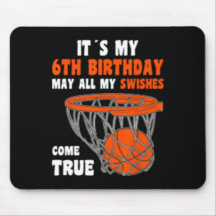 6 Jahre Altes Glück 6. Geburtstag Basketball 6. Ge Mousepad