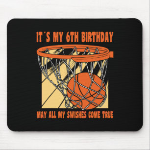 6 Jahre Altes Glück 6. Geburtstag Basketball 6. Ge Mousepad