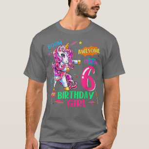 6 Jahre Comicen zum Geburtstag Einhorn Flossing 6. T-Shirt