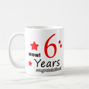 6 Jahre Geburtstagsgeschenk - 6. Jahrestag Kaffeep Kaffeetasse
