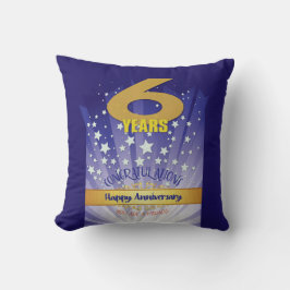 6 Jahre INDIVIDUELLE NAME 12 Jahrestag Fett Zahl Kissen