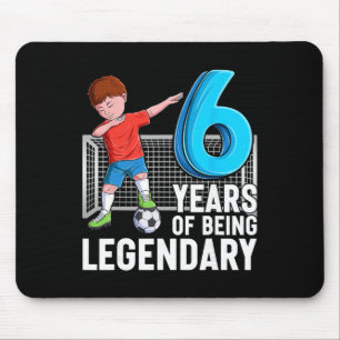 6 Jahre legendärer cooler Fußballjunge 6. Geburtst Mousepad