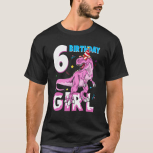 6 Jahre Party 6. Geburtstag Girl Dinosaurier T-Shirt