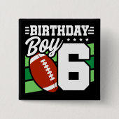 6 Jahre Party Thema 6. Geburtstag Junge Button (Vorderseite)