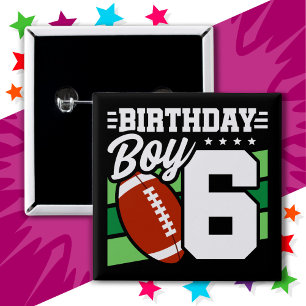 6 Jahre Party Thema 6. Geburtstag Junge Button