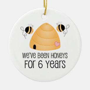 6. Jahrestags-Paar-Geschenk Keramikornament