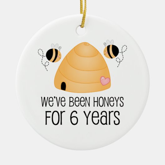 6. Jahrestags-Paar-Geschenk Keramikornament (Vorne)