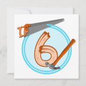 6-jährige Bastelwerkzeuge Geburtstagsgestaltung Einladung (Vorderseite)