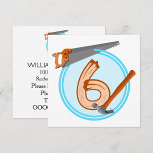 6-jährige Bastelwerkzeuge Geburtstagsgestaltung Einladung