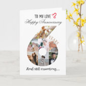 6-jährige Fotokarte zum Hochzeitstag Karte (Gelbe Blume)