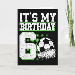 6-jähriger Fußballjunge Es ist mein 6. Geburtstag  Karte