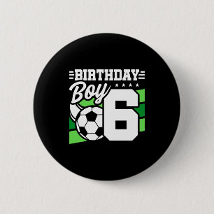 6-jähriger Fußballparty zum 6. Geburtstag Junge Button