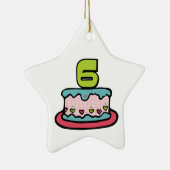 6-jähriger Geburtstagskuchen Keramik Ornament (Rechts)