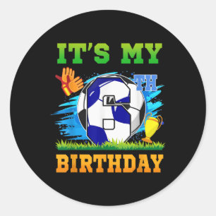 6-jähriger Junge Es ist mein 6. Geburtstag Fußball Runder Aufkleber