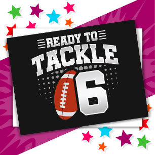 6-jähriger Tackle Football Party Kinder 6. Geburts Postkarte