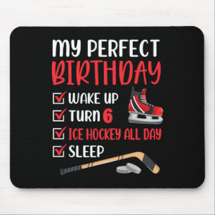 6-jähriges Eishockey Geburtstagsparty 6. Junge Geb Mousepad