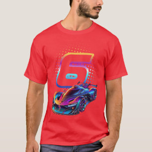 6-jähriges Rennen 6. Geburtstag Futuristische Raci T-Shirt