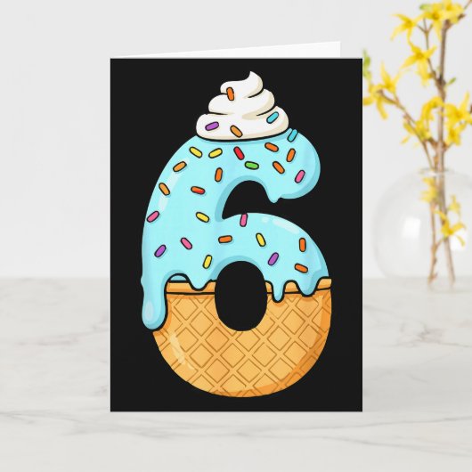 #6 Jersey Uniform Drip Teen Slang, Funny Ice Cream Karte (Gelbe Blume)