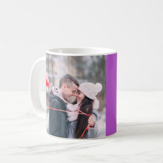 6. Jubiläum lila Amateurherz-Custom-Foto Kaffeetasse (Vorderseite Links)