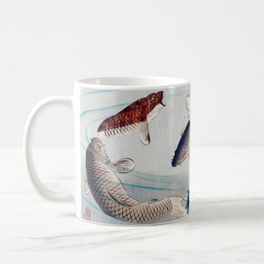 6 Karpfen Schwimmen von Yoshitoshi Kaffeetasse (Links)