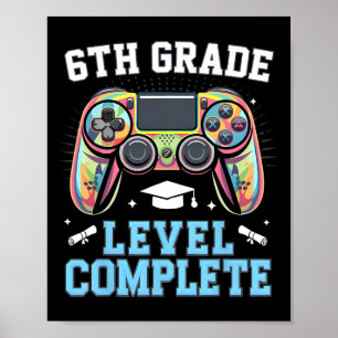 6. Klasse Abschluss Letzter Schultag Gamer Poster