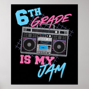 6. Klasse ist mein Ding Vintage 80er Jahre Boombox Poster