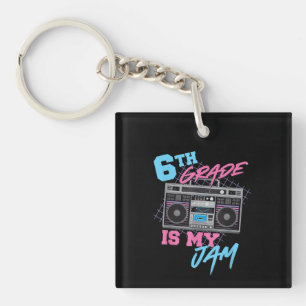 6. Klasse ist mein Jam Vintag 80er Boombox Student Schlüsselanhänger