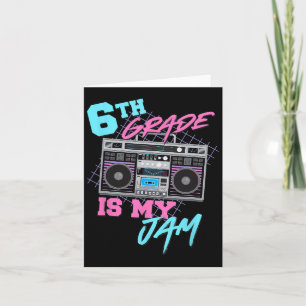 6. Klasse ist meine Marmelade Vintag 80er Boombox  Karte