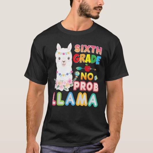 6. Klasse No Prob Llama Zurück zur Schule 6. Kind  T-Shirt (Vorderseite)
