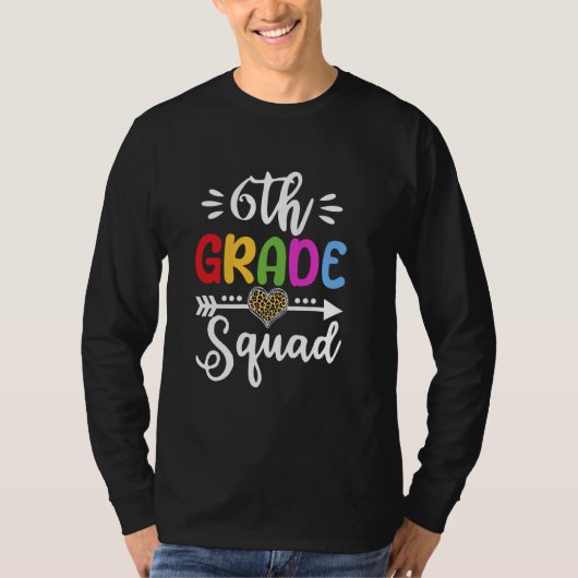 6. Klasse Squad Leopard 6. Klasse zurück zur Schul T-Shirt (Vorderseite)