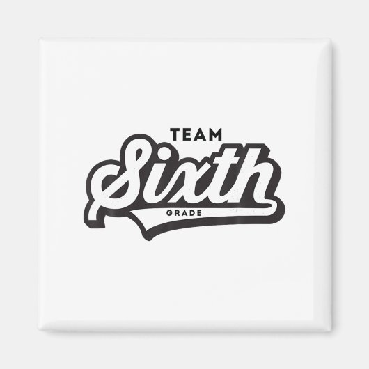 6. Klasse Team Schule Lehrer Sechste Baseball Stil Magnet (Vorne)